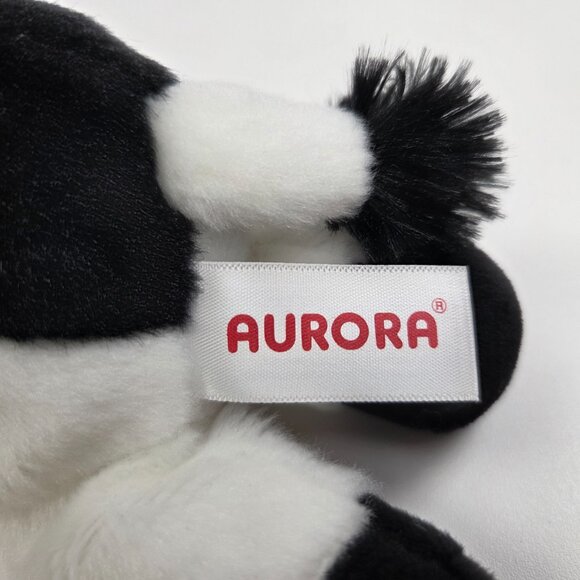 Aurora 8" Mini Flopsie Mini Moo black and white cow stuffed animal - Picture 8 of 8